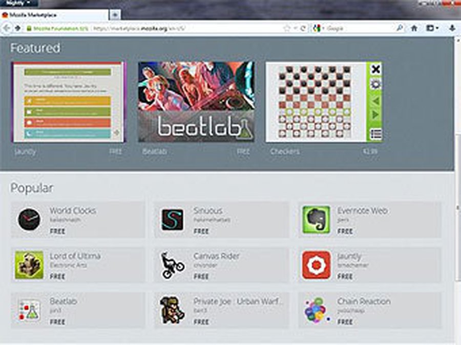 Mozilla запустила магазин веб–приложений - IT новости