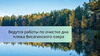 Работы по очистке дна на пляже Висагинского озера