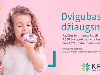 Akcija: ne tik 2,2 proc. metinės terminuotų indėlių palūkanos, bet ir nelaimingų atsitikimų draudimas dovanų - Visagine