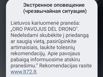 В 16.39 21 мая в Висагинасе оповещение о воздушной тревоге из-за дронов - Происшествия и криминал