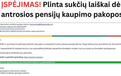 Įspėjimas! Plinta sukčių laiškai dėl antrosios pensijų kaupimo pakopos – raginame gyventojus būti budrius - Įvykiai ir kriminalas