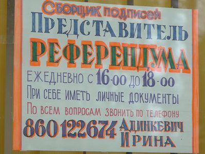 20 ноября – сбор подписей за референдум - В Висагинасе