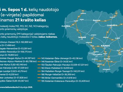 Автомобильная дорога № 102 «Вильнюс – Швенчёнис – Зарасай» стала платной для некоторых видов транспортных средств - В Висагинасе