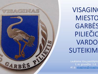 Kviečiame teikti siūlymus Visagino savivaldybės garbės piliečio vardui suteikti - Visagine