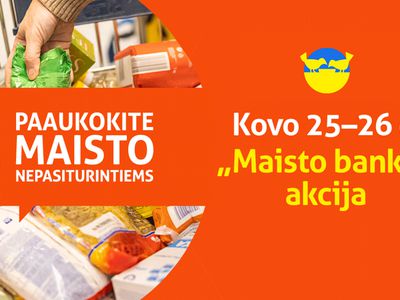 «Maisto bankas» приглашает вас принять участие в акции благотворительности и поддержки - В Висагинасе