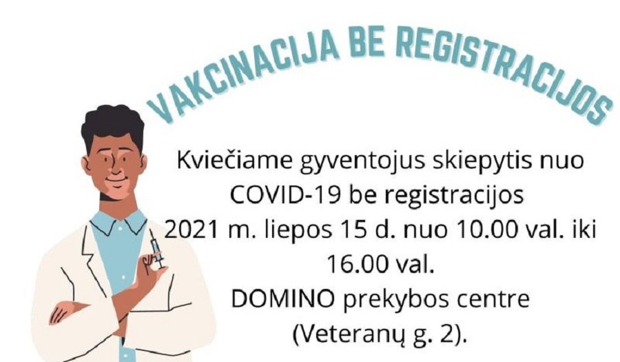 Kviečiame gyventojus skiepytis nuo Covid-19 be registracijos - Visagine